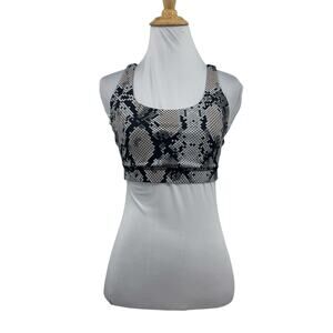 Lululemon Top Womens 8 Free To Be Wild Bra Snakeskin Strappy Crossback Workout